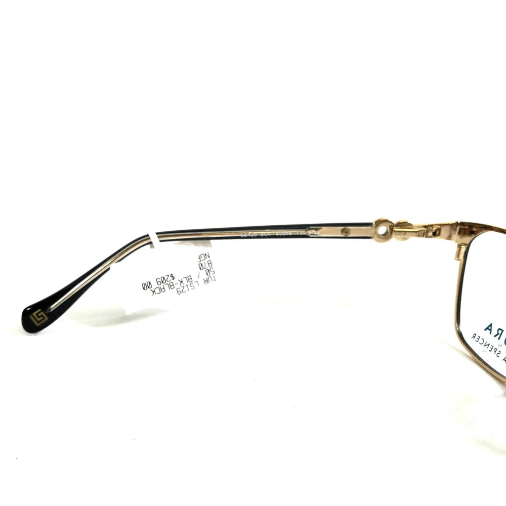 Tura by Lara Spencer Eyeglasses Frames LS129 BLK Black Gold Cat Eye 50-16-135